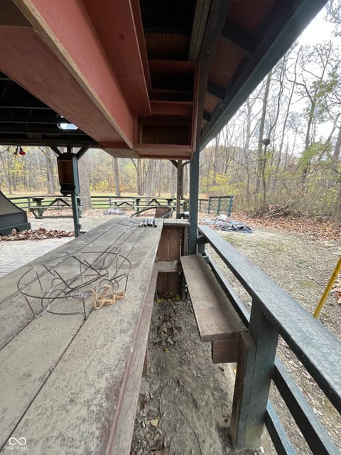 Outdoor living area at 4007 E State Road 46, Nashville, IN