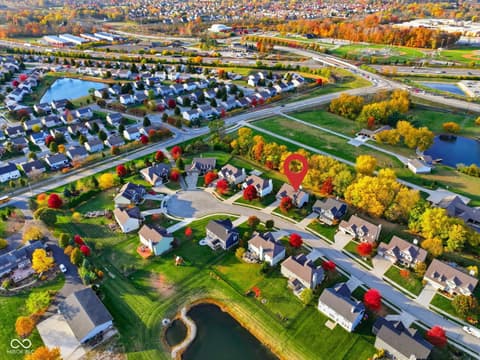 Aerial view at 11338 Long Sotton Lane, Fishers, IN