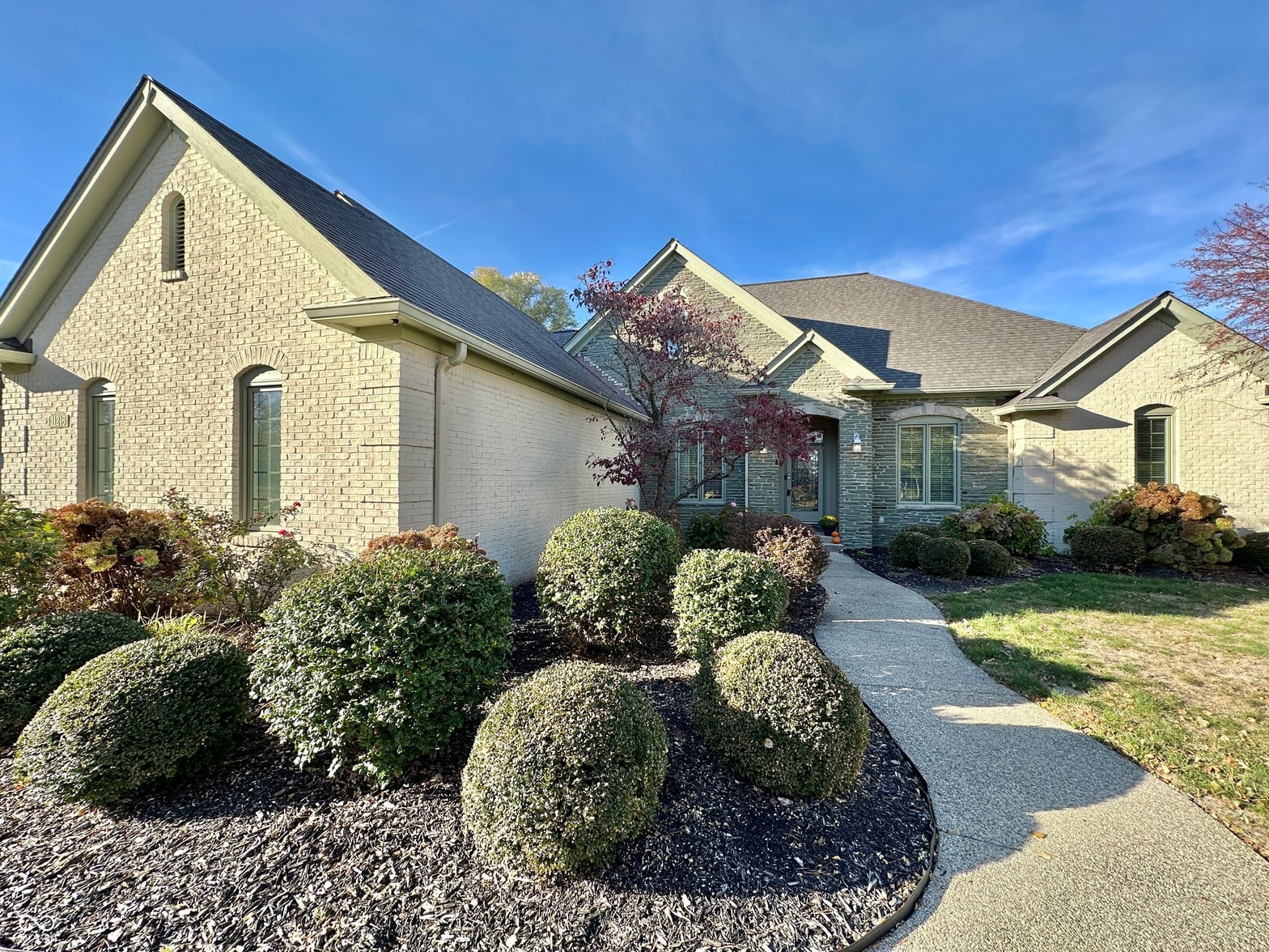 Front exterior at 11216 Windermere Boulevard, Fishers, IN