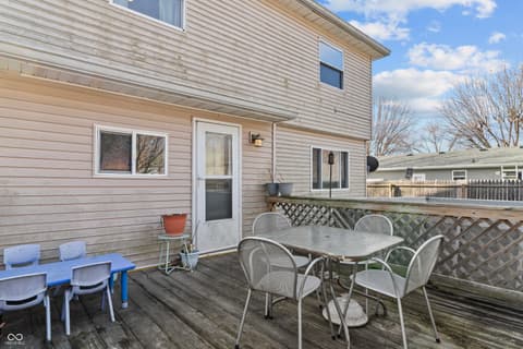 Outdoor living area at 9106 Broken Arrow Road, Indianapolis, IN
