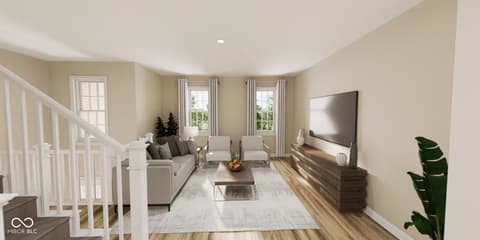 Living room at 5748 Birtz Road, Indianapolis, IN