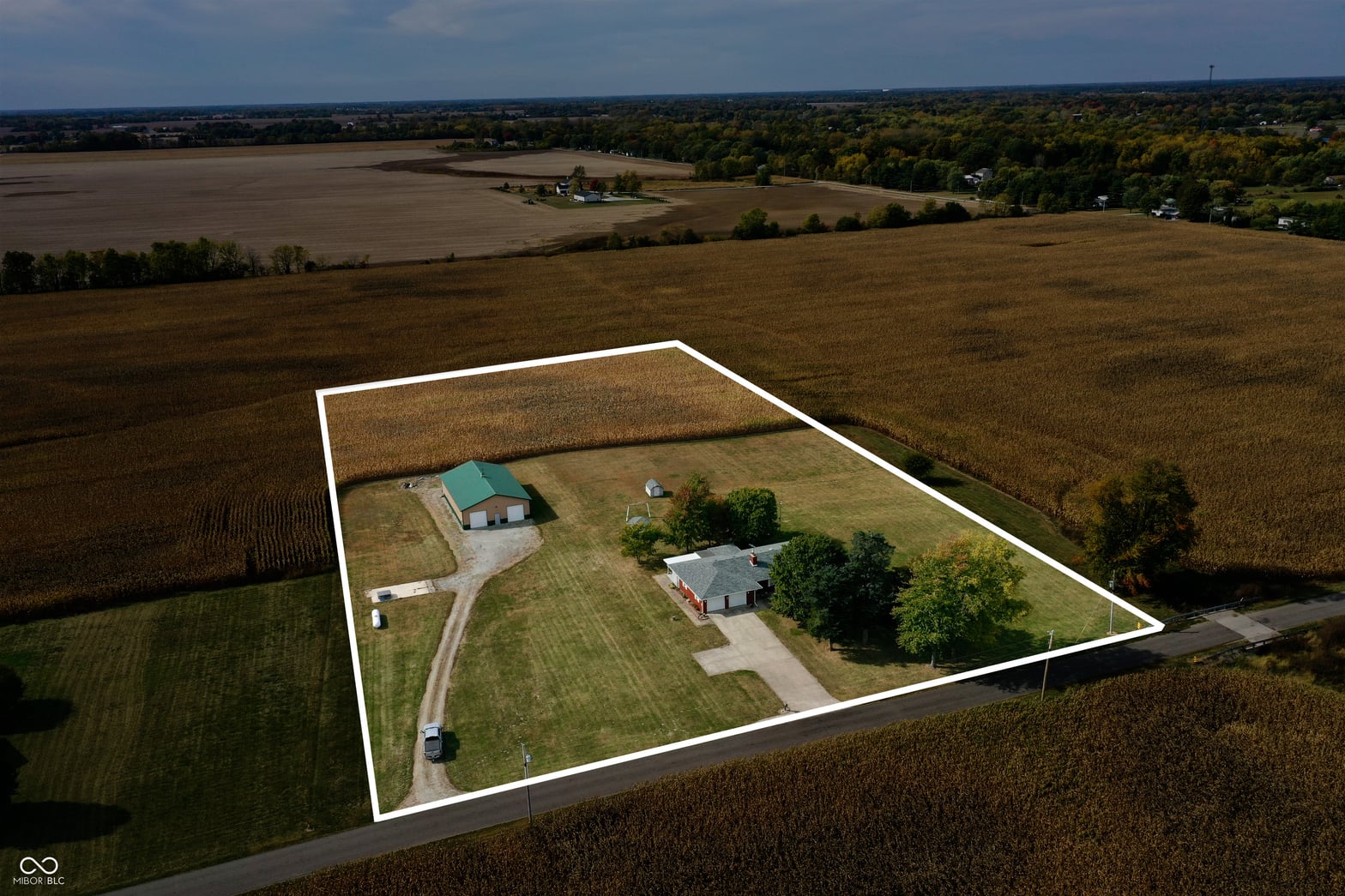 Aerial view at 9739 S 400 E, Markleville, IN