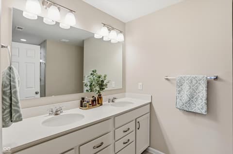 Primary bathroom at 312 Steeples Boulevard, Indianapolis, IN