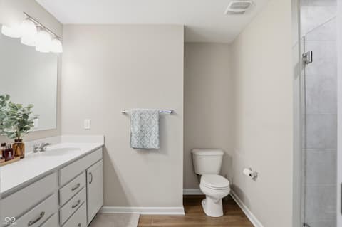 Primary bathroom at 312 Steeples Boulevard, Indianapolis, IN