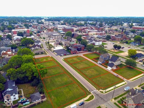 Aerial view at 154 W Franklin Street, Shelbyville, IN