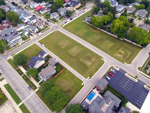 Aerial view at 179 W Franklin Street, Shelbyville, IN