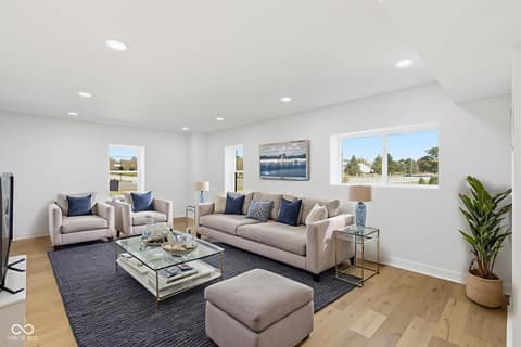 Living room at 4991 E Main Street, Carmel, IN
