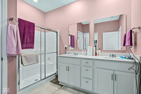 Primary bathroom at 3809 S Woodfield Drive, New Palestine, IN