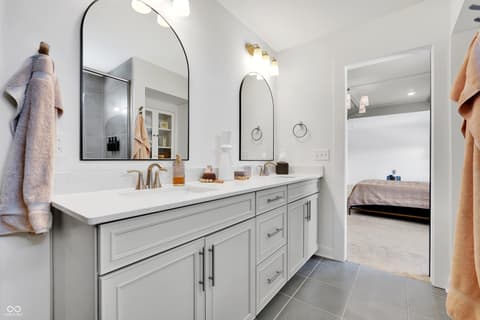 Primary bathroom at 4137 Grange Drive, Bargersville, IN