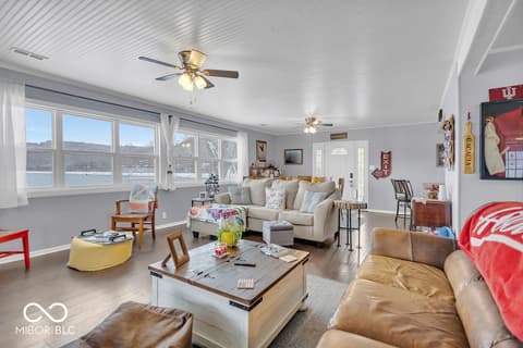 Living room at 9405 E Southshore Drive, Unionville, IN