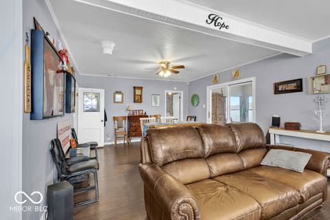 Living room at 9405 E Southshore Drive, Unionville, IN