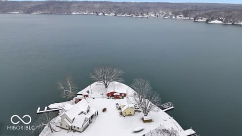 Aerial view at 9405 E Southshore Drive, Unionville, IN