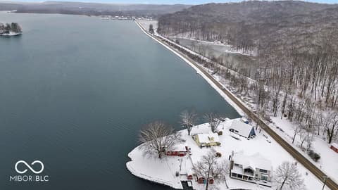Aerial view at 9405 E Southshore Drive, Unionville, IN