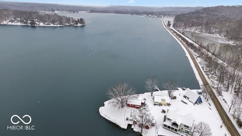 Aerial view at 9405 E Southshore Drive, Unionville, IN