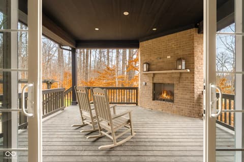 Outdoor living area at 5059 Oak Ridge Trail, Columbus, IN