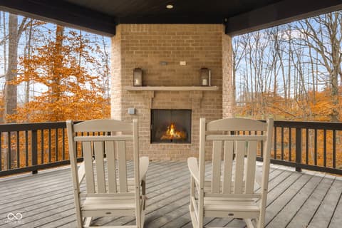 Outdoor living area at 5059 Oak Ridge Trail, Columbus, IN