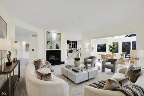 Living room at 434 Sheffield Court, Carmel, IN