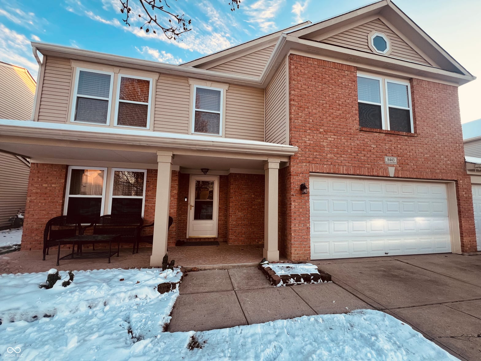 Front exterior at 8443 Belle Union Drive, Camby, IN