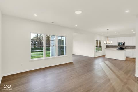 Living room at 1353 Mahoning Road, Sheridan, IN — Bright open-concept living space with modern finishes.