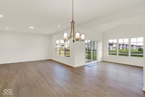 Living room at 1353 Mahoning Road, Sheridan, IN — Bright open living space with abundant natural light.