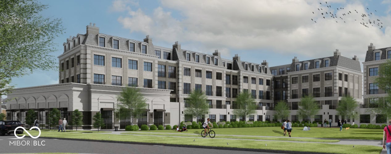 Elegant new construction with classic architectural details and open courtyard.