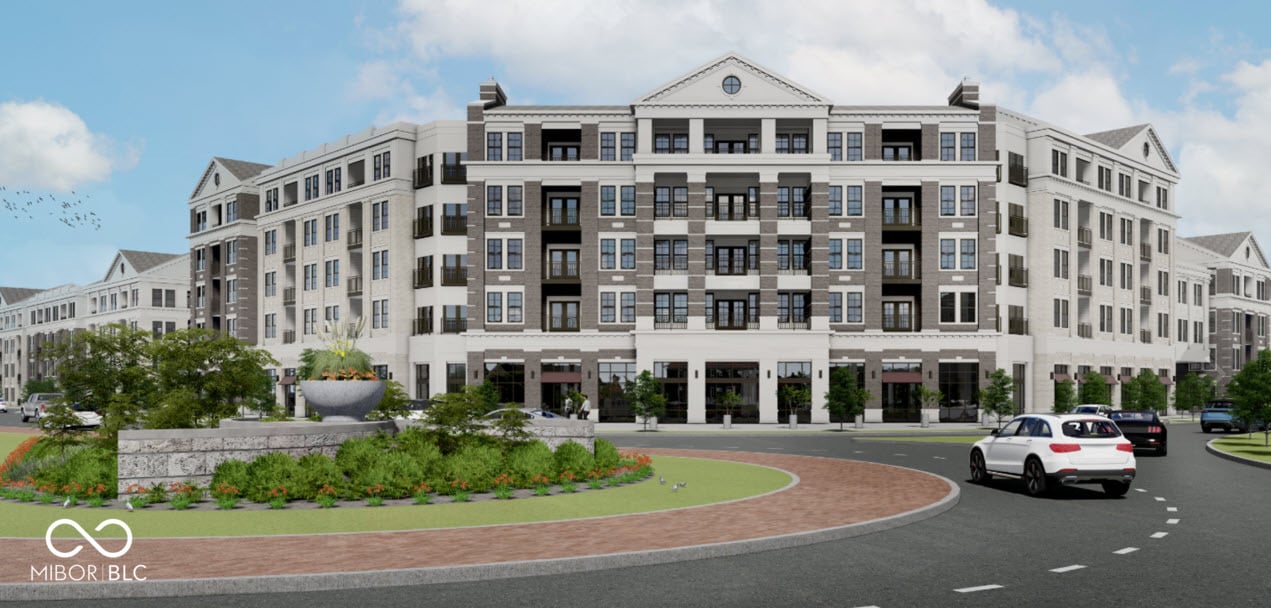 New mixed-use development with retail and residential units.