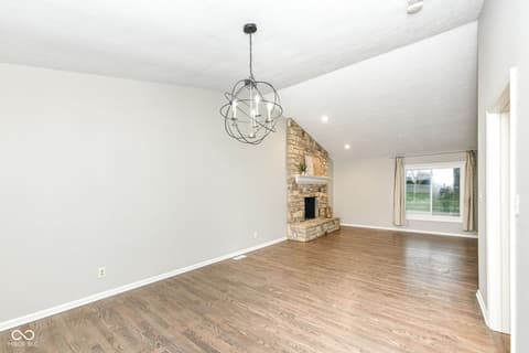 Family room at 13035 Wembly Road, Carmel, IN