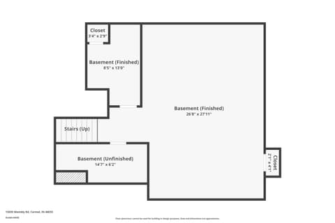 Basement at 13035 Wembly Road, Carmel, IN — Spacious finished basement with multiple rooms and storage.