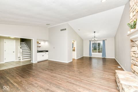 Family room at 13035 Wembly Road, Carmel, IN