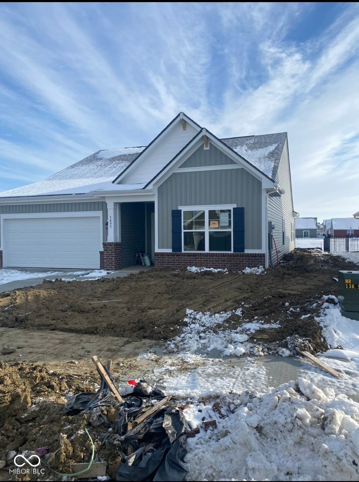 Front exterior at 1493 Juniper Drive, Sheridan, IN