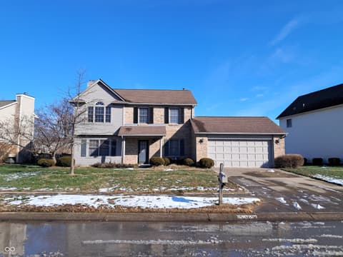 Front exterior at 5369 Deer Creek Drive, Indianapolis, IN
