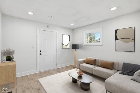Living room at 4723 Evanston Avenue, Indianapolis, IN