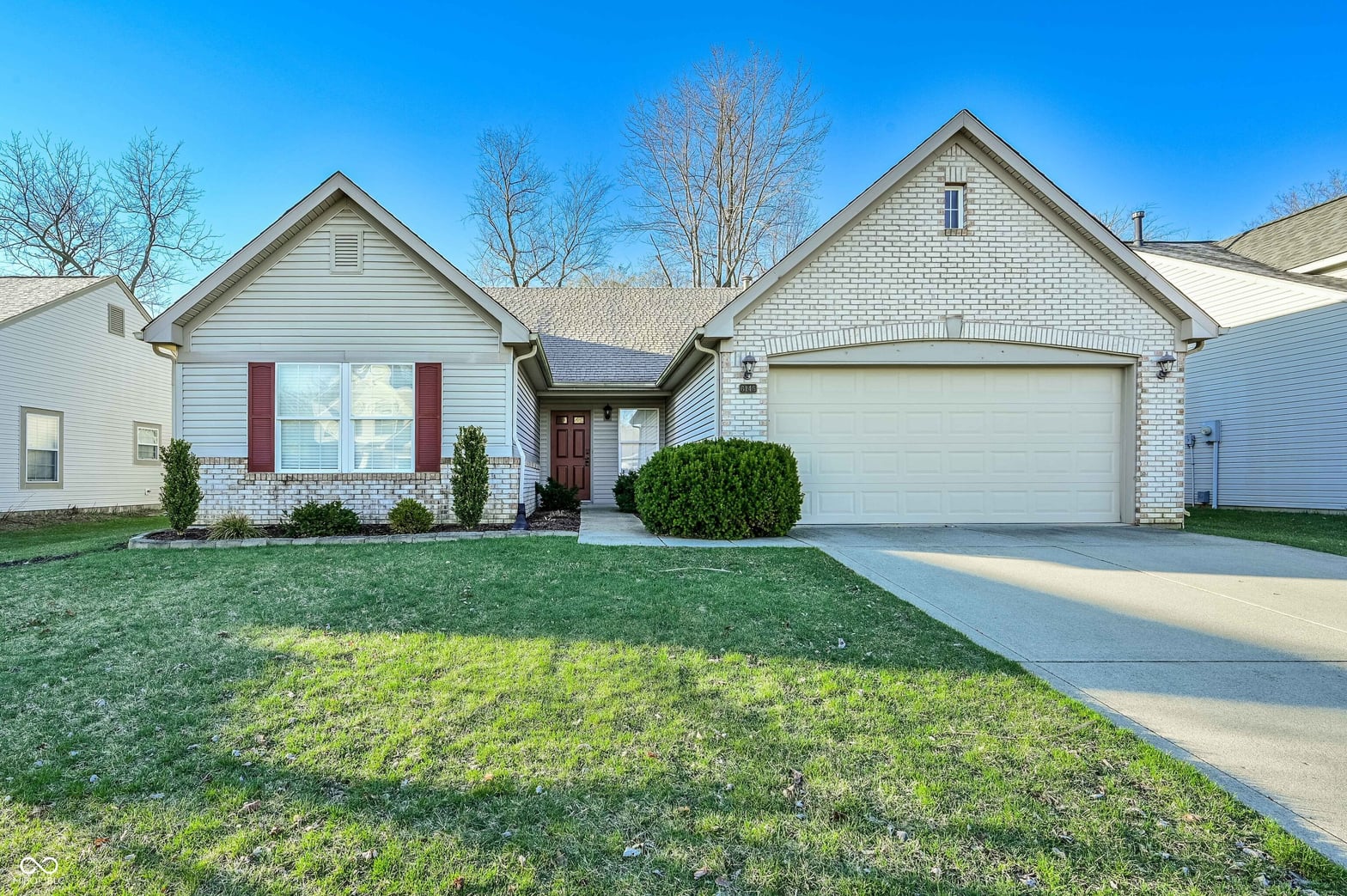 Front exterior at 6145 Bristlecone Drive, Fishers, IN