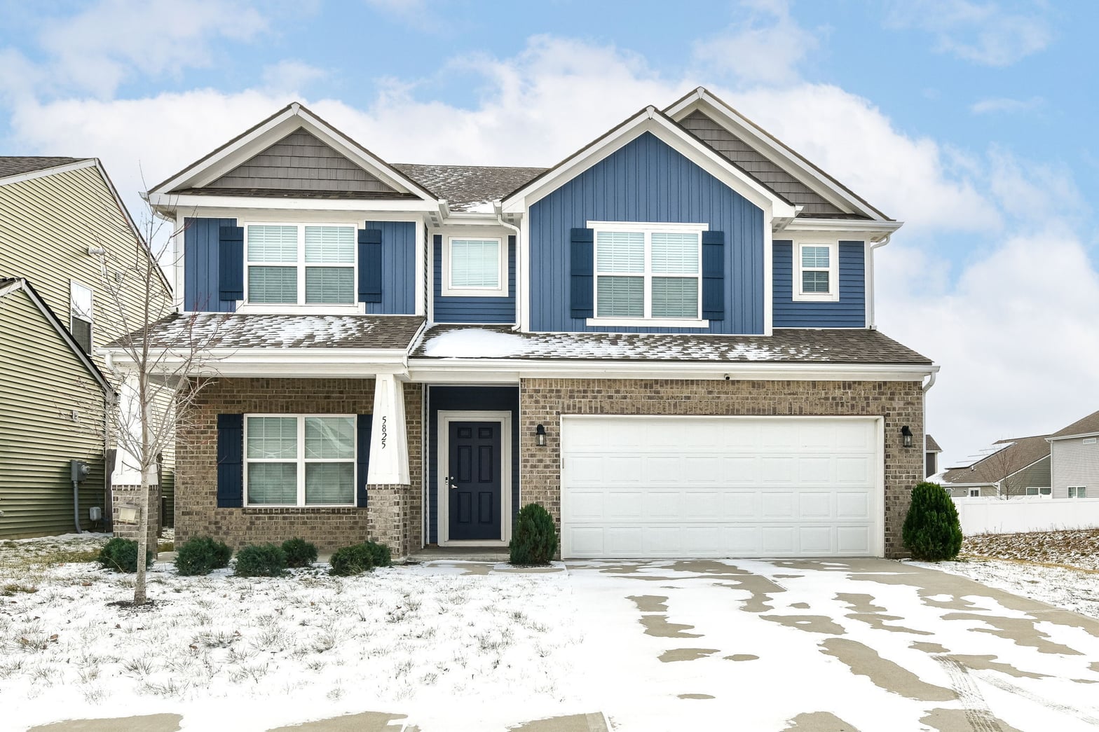 Front exterior at 5825 Sheffield Lane, Whitestown, IN