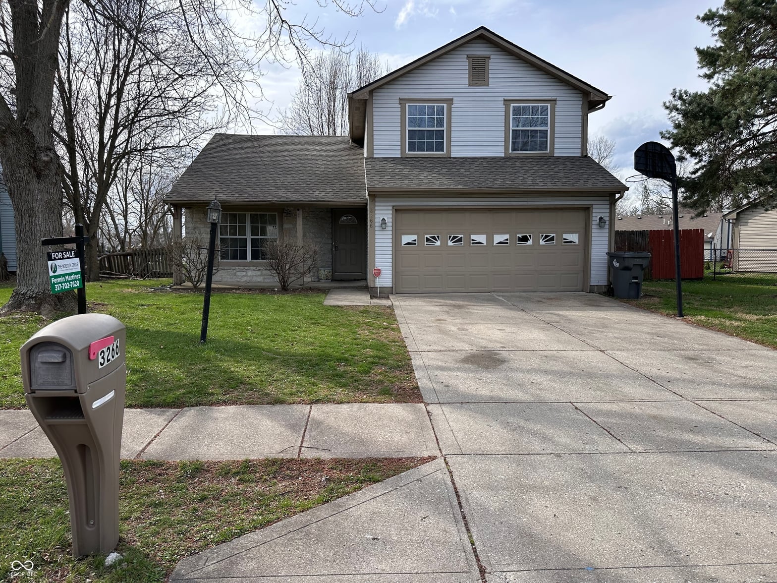 Front exterior at 3266 Cherry Lake Lane, Indianapolis, IN