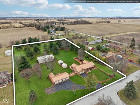 Aerial view at 2579 Cardinal Drive, Pittsboro, IN