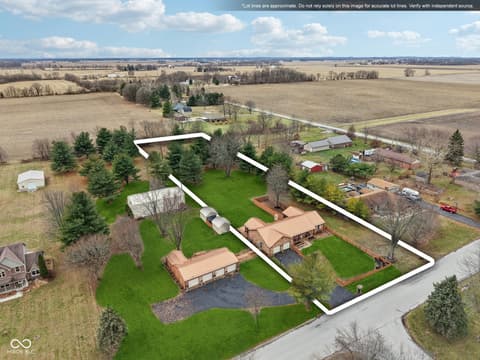 Aerial view at 2579 Cardinal Drive, Pittsboro, IN
