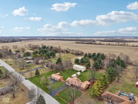 Aerial view at 2579 Cardinal Drive, Pittsboro, IN