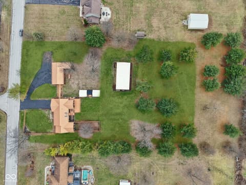 Aerial view at 2579 Cardinal Drive, Pittsboro, IN