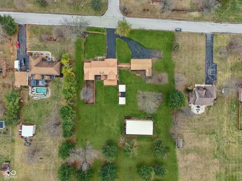Aerial view at 2579 Cardinal Drive, Pittsboro, IN