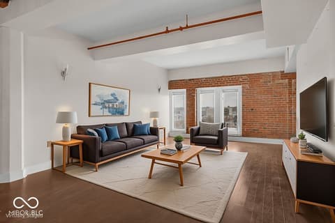 Living room at 430 N Park Avenue, Indianapolis, IN