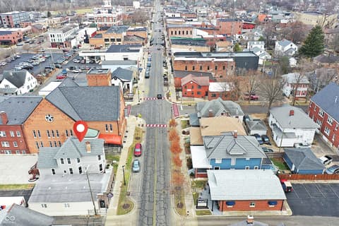 Aerial view at 227 E Jefferson Street, Franklin, IN