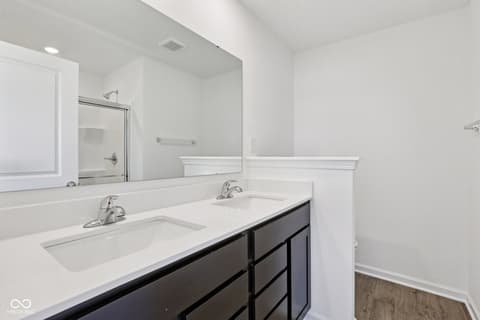 Primary bathroom at 16 Wilder Street, Crawfordsville, IN
