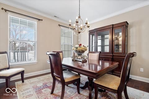 Dining room at 10976 Gossamer Lane, Noblesville, IN