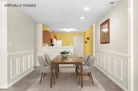Dining room at 7347 Chapel Villas Lane, Indianapolis, IN