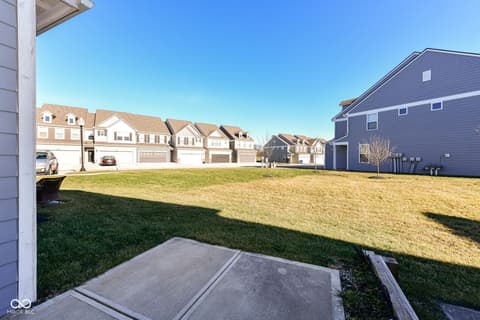 Yard at 13533 Dewpoint Lane, Fishers, IN — Large flat yard in established family neighborhood.