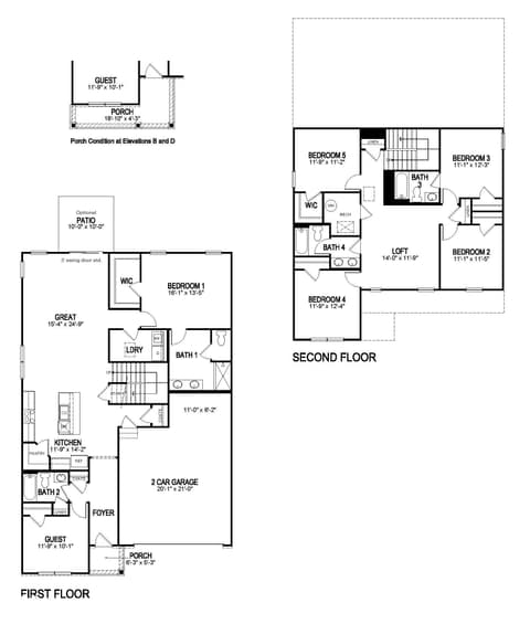Floor Plan — 830 Saddlebrook Farms Boulevard, Whiteland, IN
