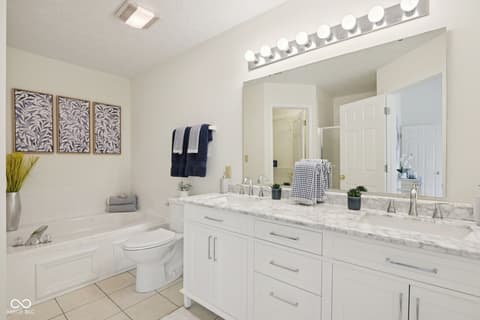 Primary bathroom at 45 W Clear Lake Lane, Westfield, IN