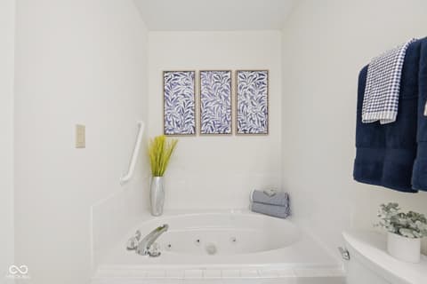 Primary bathroom at 45 W Clear Lake Lane, Westfield, IN