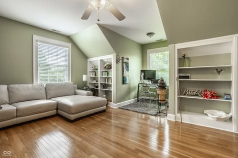 Living room at 7599 N Meridian Street, Indianapolis, IN
